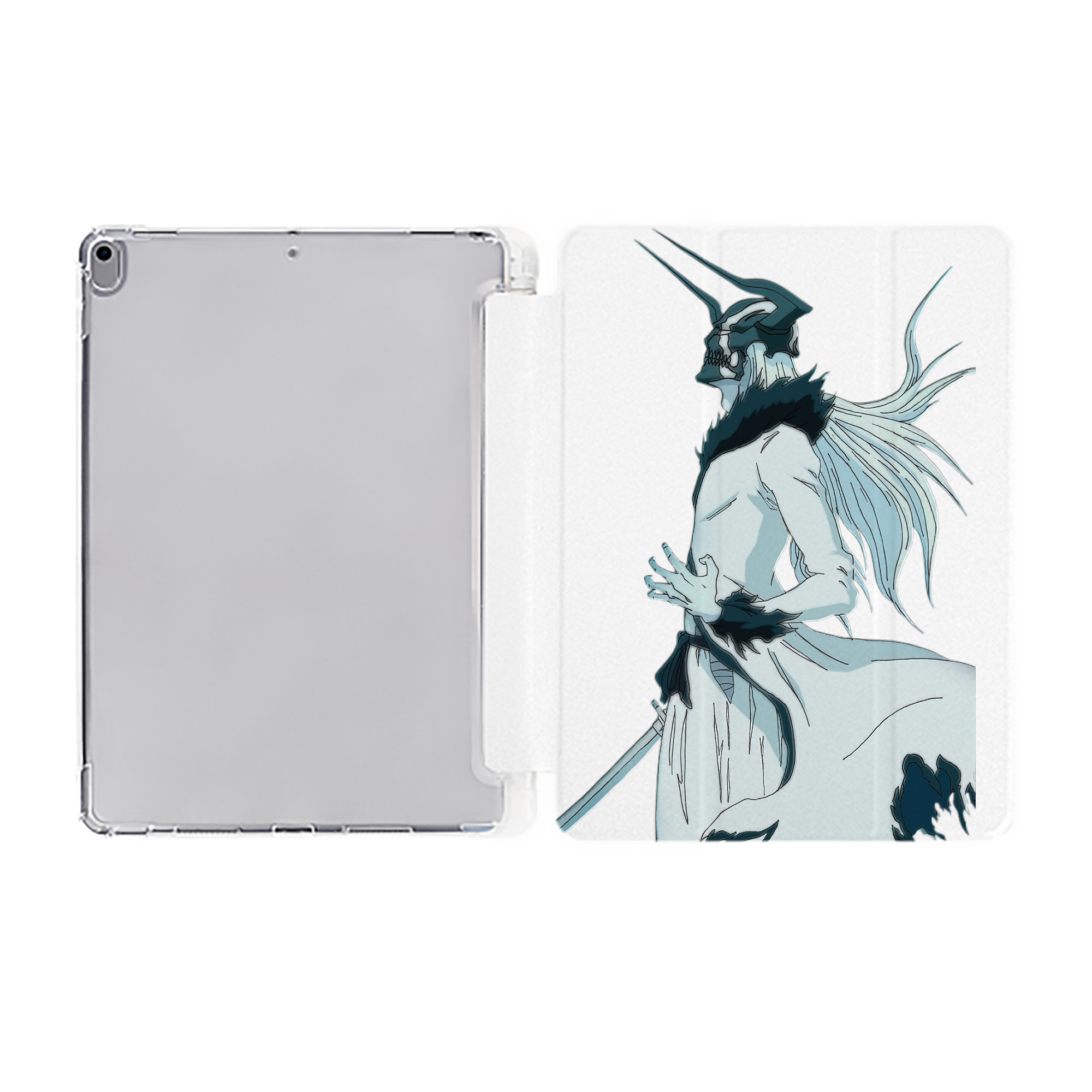 （画像用） ブリーチ 黒崎一護（くろさき いちご）BLEACH Kurosaki Ichigo IPad ケース ペン収納付き 三つ折りスタンド PUレザー×シリコン 対応機種9.5/10.5/10.9インチ